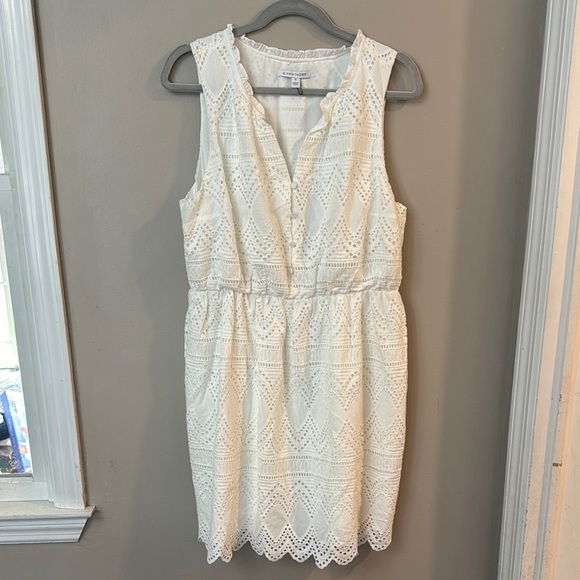 NWOT 41 Hawthorn White Sleeveless Eyelet Lace Dress - Picture 1 of 6